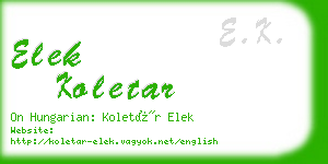 elek koletar business card